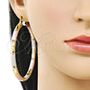 Oro Laminado Large Hoop, Gold Filled Style Hollow Design, Diamond Cutting Finish, Tricolor, 02.213.0309.1.70