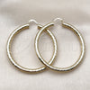 Oro Laminado Large Hoop, Gold Filled Style Hollow Design, Diamond Cutting Finish, Golden Finish, 02.213.0818.60