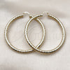 Oro Laminado Extra Large Hoop, Gold Filled Style Hollow Design, Diamond Cutting Finish, Golden Finish, 02.213.0818.70