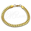 Stainless Steel Bracelet — Basic Bracelet Curb Design Polished 03. Thickness 9 — alternate product view — SKU 160106 | Acero Inoxidable brazalete — básico Bracelet Curb diseño pulido 03. Thickness 9 — SKU 160106