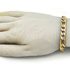 Stainless Steel Basic Bracelet, Figaro Design, Polished, Golden Finish, 03.257.0002.09