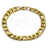 Stainless Steel Bracelet — Basic Bracelet Figaro Design Polished 03. Thickness 9 — main product view — SKU 160108 | Acero Inoxidable brazalete — básico Bracelet Figaro diseño pulido 03. Thickness 9 — SKU 160108