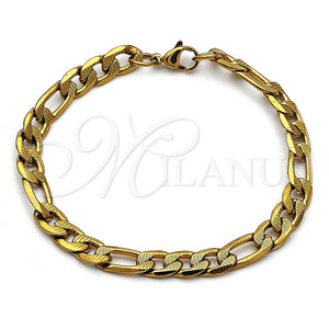 Stainless Steel Bracelet — Basic Bracelet Pave Figaro Design Diamond Cutting 03. — main product view — SKU 160109 | Acero Inoxidable brazalete — básico Bracelet Pave Figaro diseño Diamond Cutting 03. — SKU 160109