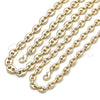 Oro Laminado Necklace and Bracelet, Gold Filled Style Puff Mariner Design, Polished, Golden Finish, 06.63.0299
