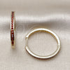 Oro Laminado Huggie Hoop, Gold Filled Style with Garnet Cubic Zirconia, Polished, Golden Finish, 02.195.0297.2.30