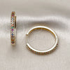Oro Laminado Huggie Hoop, Gold Filled Style with Multicolor Cubic Zirconia, Polished, Golden Finish, 02.195.0300.3.30