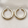 Oro Laminado Medium Hoop, Gold Filled Style Hollow Design, Diamond Cutting Finish, Golden Finish, 02.163.0316.40