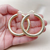 Oro Laminado Medium Hoop, Gold Filled Style Hollow Design, Diamond Cutting Finish, Golden Finish, 02.163.0316.50