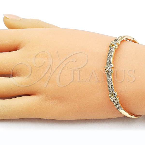 Gold Filled Jewelry — Individual Bangle with White Cubic Zirconia Polished 07. — alternate product view — SKU 160139 | Oro Laminado joyería — Individual Bangle with blanco Cubic Zirconia pulido 07. — SKU 160139