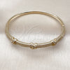 Oro Laminado Individual Bangle, Gold Filled Style with White Cubic Zirconia, Polished, Golden Finish, 07.283.0005.04 (07 MM Thickness, Size 4 (2.25 Diameter))