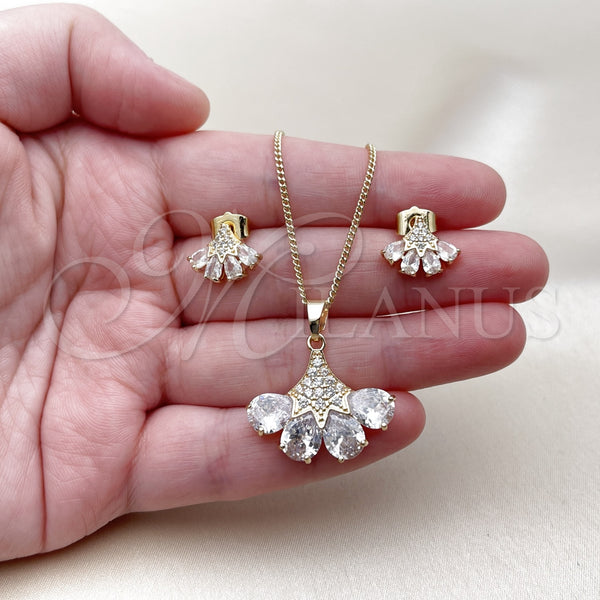 Gold Filled Ring — Earring and Pendant Adult Set Teardrop Design with — alternate product view — SKU 160146 | Oro Laminado anillo — Earring and Pendant Adult Set Teardrop diseño with — SKU 160146
