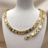 Stainless Steel Necklace and Bracelet, Infinite Design, Polished, Golden Finish, 06.116.0007.1.22