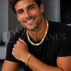 Stainless Steel Necklace and Bracelet, Cross Design, Polished, Golden Finish, 06.116.0006.1.22