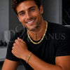 Stainless Steel Necklace and Bracelet, Greek Key Design, Polished, Golden Finish, 06.116.0009.1.22