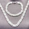 Stainless Steel Necklace and Bracelet, Polished, Silver Finish, 06.116.0057.3