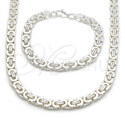 Stainless Steel Necklace and Bracelet, Polished, Silver Finish, 06.116.0057.3 for wholesale, main product view