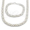 Stainless Steel Necklace and Bracelet, Polished, Silver Finish, 06.116.0057.3