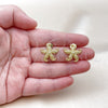 Oro Laminado Stud Earring, Gold Filled Style Star Design, Polished, Golden Finish, 02.156.0716