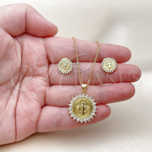 Gold Filled Ring — Earring and Pendant Adult Set San Benito Design — alternate product view — SKU 160177 | Oro Laminado anillo — Earring and Pendant Adult Set San Benito diseño — SKU 160177