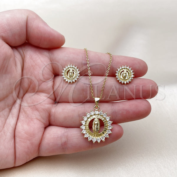 Gold Filled Ring — Earring and Pendant Adult Set Guadalupe Design with — alternate product view — SKU 160186 | Oro Laminado anillo — Earring and Pendant Adult Set Guadalupe diseño with — SKU 160186