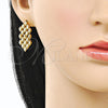 Oro Laminado Stud Earring, Gold Filled Style Polished, Golden Finish, 02.170.0505