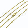 Oro Laminado Basic Necklace, Gold Filled Style Rolo and Ball Design, Polished, Golden Finish, 04.213.0248.22