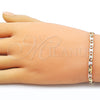 Oro Laminado Basic Bracelet, Gold Filled Style Mariner Design, Polished, Tricolor, 03.213.0351.08 (04 MM Thickness, 8 Inches Length)