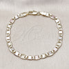 Oro Laminado Basic Bracelet, Gold Filled Style Mariner Design, Diamond Cutting Finish, Tricolor, 03.213.0352.08