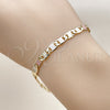 Oro Laminado Basic Bracelet, Gold Filled Style Mariner Design, Diamond Cutting Finish, Tricolor, 03.213.0352.08 (Thickness, 8 Inches Length)