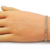 Oro Laminado Basic Bracelet, Gold Filled Style Bismark Design, Polished, Tricolor, 04.213.0263.1.07 (Thickness, 8 Inches Length)