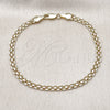 Oro Laminado Basic Bracelet, Gold Filled Style Bismark Design, Polished, Tricolor, 04.213.0263.1.07 (Thickness, 8 Inches Length)