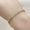 Oro Laminado Basic Bracelet, Gold Filled Style Bismark Design, Polished, Tricolor, 03.213.0354.07 (05 MM Thickness, 8 Inches Length)