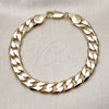 Oro Laminado Basic Bracelet, Gold Filled Style Curb Design, Polished, Golden Finish, 04.213.0299.08