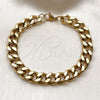 Stainless Steel Basic Bracelet, Miami Cuban Design, Polished, Golden Finish, 03.435.0003.09