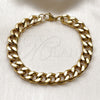 Stainless Steel Basic Bracelet, Miami Cuban Design, Polished, Golden Finish, 03.435.0003.09 — alternate product view — SKU 160216 | Acero inoxidable básico Bracelet, Miami Cuban diseño, pulido, acabado dorado, 03.435.0003.09 — vista alternativa — SKU 160216