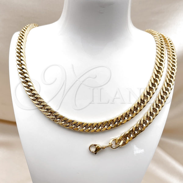 Stainless Steel Bracelet — Necklace and Bracelet Miami Cuban Design Polished 06. — alternate product view — SKU 160218 | Acero Inoxidable brazalete — Necklace and Bracelet Miami Cuban diseño pulido 06. — SKU 160218