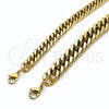 Stainless Steel Basic Bracelet, Miami Cuban Design, Polished, Golden Finish, 03.278.0023.1.09 — alternate product view — SKU 160219 | Acero inoxidable básico Bracelet, Miami Cuban diseño, pulido, acabado dorado, 03.278.0023.1.09 — vista alternativa — SKU 160219