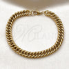 Stainless Steel Basic Bracelet, Miami Cuban Design, Polished, Golden Finish, 03.435.0004.09 — alternate product view — SKU 160221 | Acero inoxidable básico Bracelet, Miami Cuban diseño, pulido, acabado dorado, 03.435.0004.09 — vista alternativa — SKU 160221