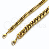 Stainless Steel Basic Bracelet, Miami Cuban Design, Polished, Golden Finish, 03.435.0004.09 — alternate product view — SKU 160221 | Acero inoxidable básico Bracelet, Miami Cuban diseño, pulido, acabado dorado, 03.435.0004.09 — vista alternativa — SKU 160221