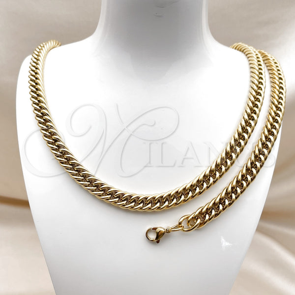 Stainless Steel Bracelet — Necklace and Bracelet Miami Cuban Design Polished 06. — alternate product view — SKU 160222 | Acero Inoxidable brazalete — Necklace and Bracelet Miami Cuban diseño pulido 06. — SKU 160222