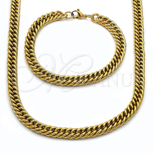 Stainless Steel Bracelet — Necklace and Bracelet Miami Cuban Design Polished 06. — main product view — SKU 160222 | Acero Inoxidable brazalete — Necklace and Bracelet Miami Cuban diseño pulido 06. — SKU 160222