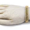 Stainless Steel Basic Bracelet, Miami Cuban Design, Polished, Golden Finish, 03.278.0019.1.09