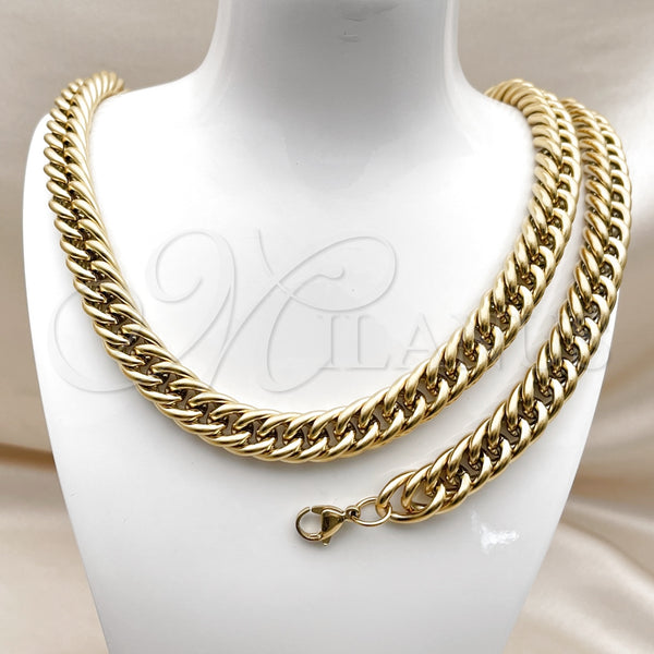 Stainless Steel Bracelet — Necklace and Bracelet Miami Cuban Design Polished 06. — alternate product view — SKU 160224 | Acero Inoxidable brazalete — Necklace and Bracelet Miami Cuban diseño pulido 06. — SKU 160224