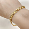Stainless Steel Basic Bracelet, Figaro Design, Polished, Golden Finish, 03.256.0014.09 — alternate product view — SKU 160225 | Acero inoxidable básico Bracelet, Figaro diseño, pulido, acabado dorado, 03.256.0014.09 — vista alternativa — SKU 160225