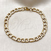 Stainless Steel Basic Bracelet, Figaro Design, Polished, Golden Finish, 03.256.0014.09 — alternate product view — SKU 160225 | Acero inoxidable básico Bracelet, Figaro diseño, pulido, acabado dorado, 03.256.0014.09 — vista alternativa — SKU 160225
