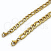 Stainless Steel Basic Bracelet, Figaro Design, Polished, Golden Finish, 03.256.0014.09 — alternate product view — SKU 160225 | Acero inoxidable básico Bracelet, Figaro diseño, pulido, acabado dorado, 03.256.0014.09 — vista alternativa — SKU 160225