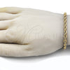 Stainless Steel Basic Bracelet, Rope Design, Polished, Golden Finish, 03.435.0005.09 (Thickness, 9 Inches Length)