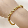 Stainless Steel Basic Bracelet, Rope Design, Polished, Golden Finish, 03.435.0006.09