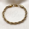 Stainless Steel Basic Bracelet, Rope Design, Polished, Golden Finish, 03.435.0006.09