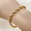 Stainless Steel Basic Bracelet, Rope Design, Polished, Golden Finish, 03.435.0006.09 — alternate product view — SKU 160231 | Acero inoxidable básico Bracelet, Rope diseño, pulido, acabado dorado, 03.435.0006.09 — vista alternativa — SKU 160231